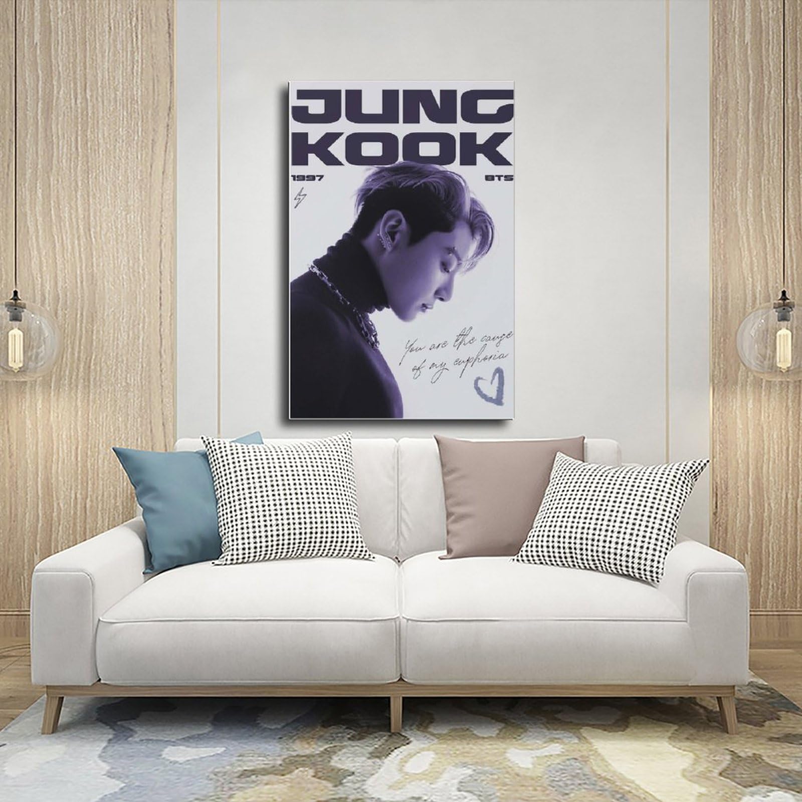 Poster BTS Kpop Sur Toile 30x45 Cm - Décoration Chambre, Bureau - Cadeau Fan - Personnalisable