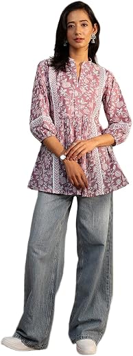 Libas Printed Cotton A-Line Kurti