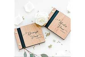 Wooden Wedding Vow Booklet Set
