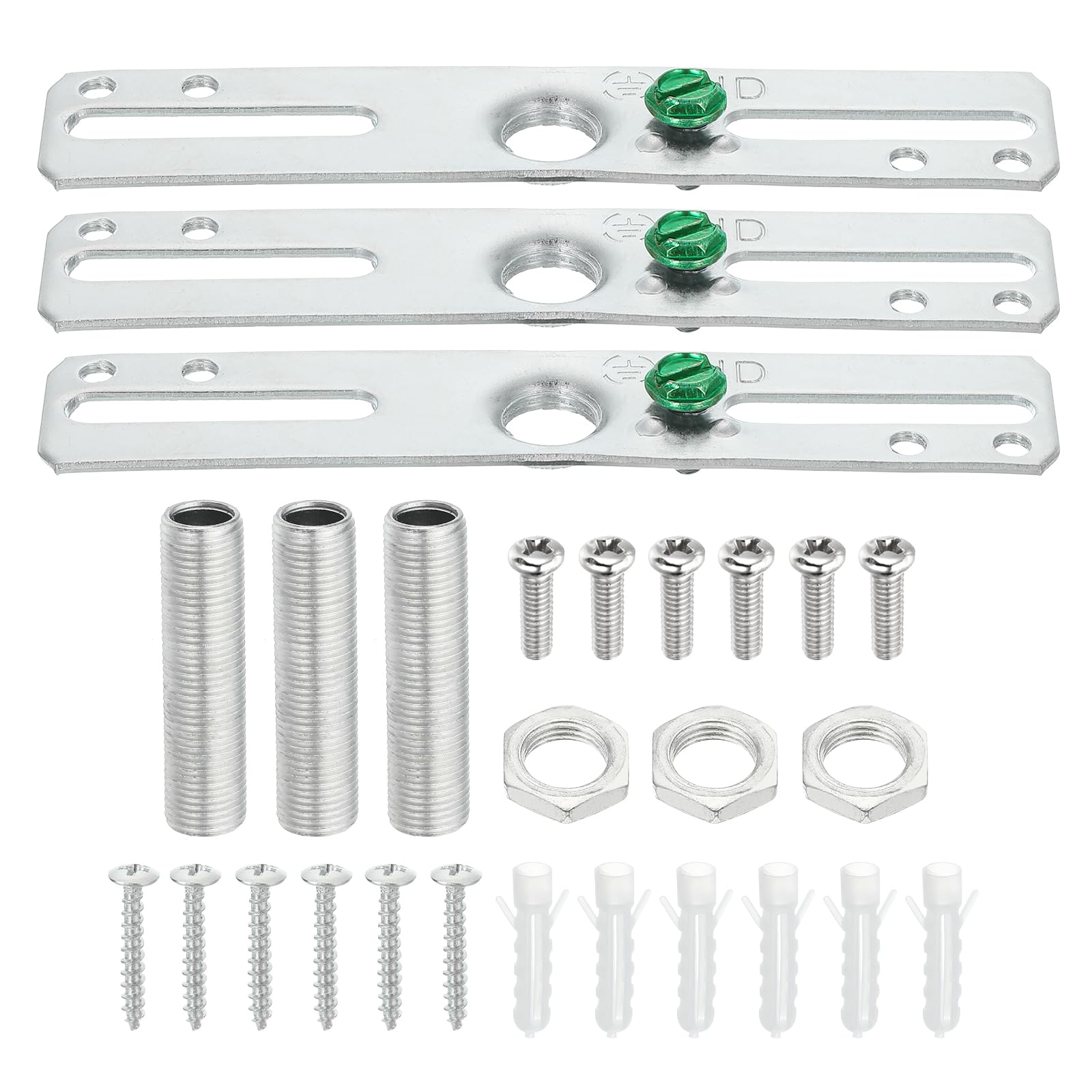 Photo 1 of PATIKIL 4" Light Crossbar Kit, 3 Set Universal Light Fixture Mounting Bracket with 1/8IP Tap Center Hole Ceiling Light Plate Canopy Hardware Set for Chandelier Wall Light, with Screw Pack