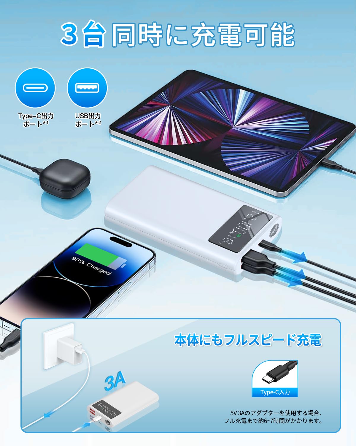 Amazon | 電熱ベスト バッテリー 大容量 40000mAh ヒーターベスト 専用