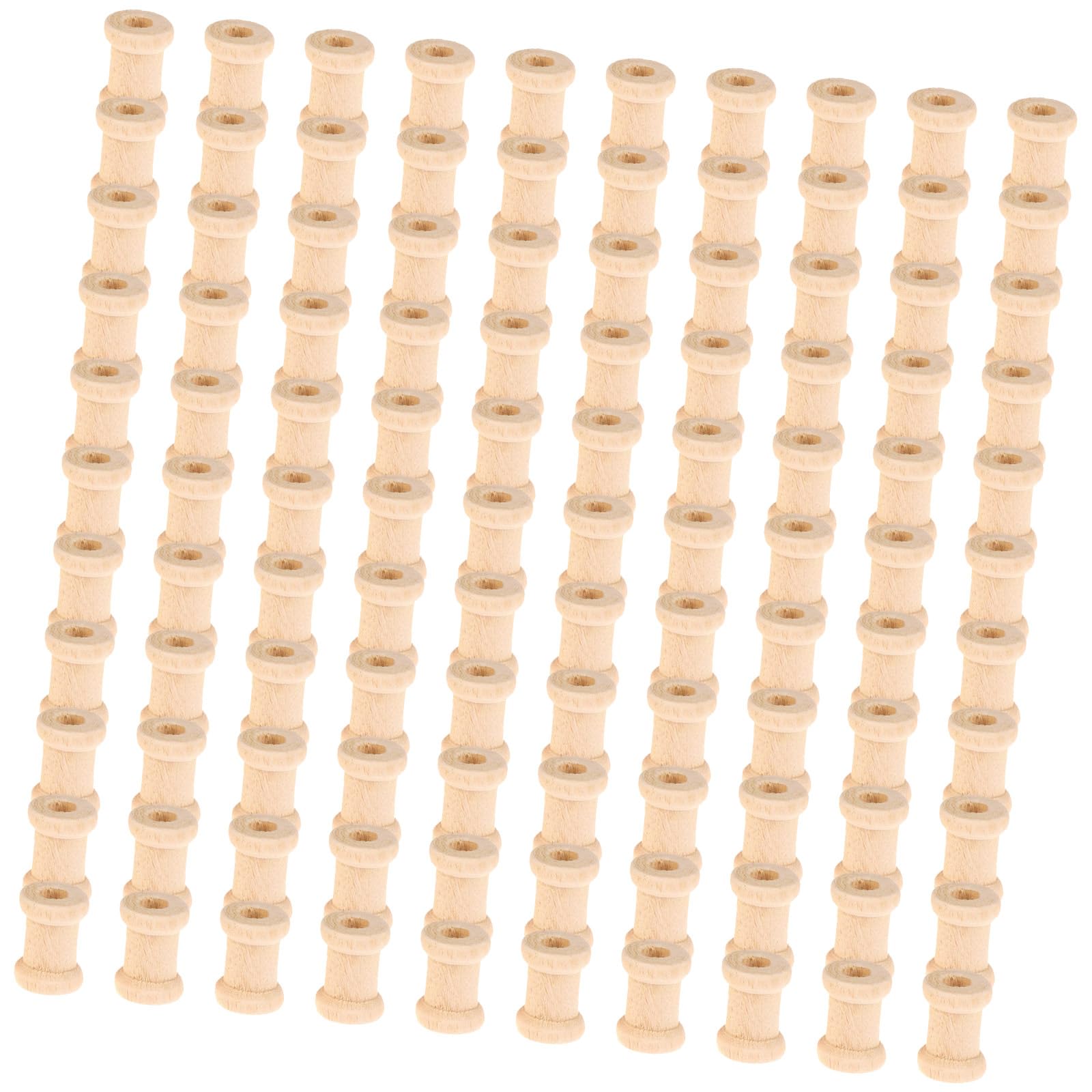 Xjdzineq 100 Pcs Wood Sewing Bobbins Wood Empty Spools Thread Accessories