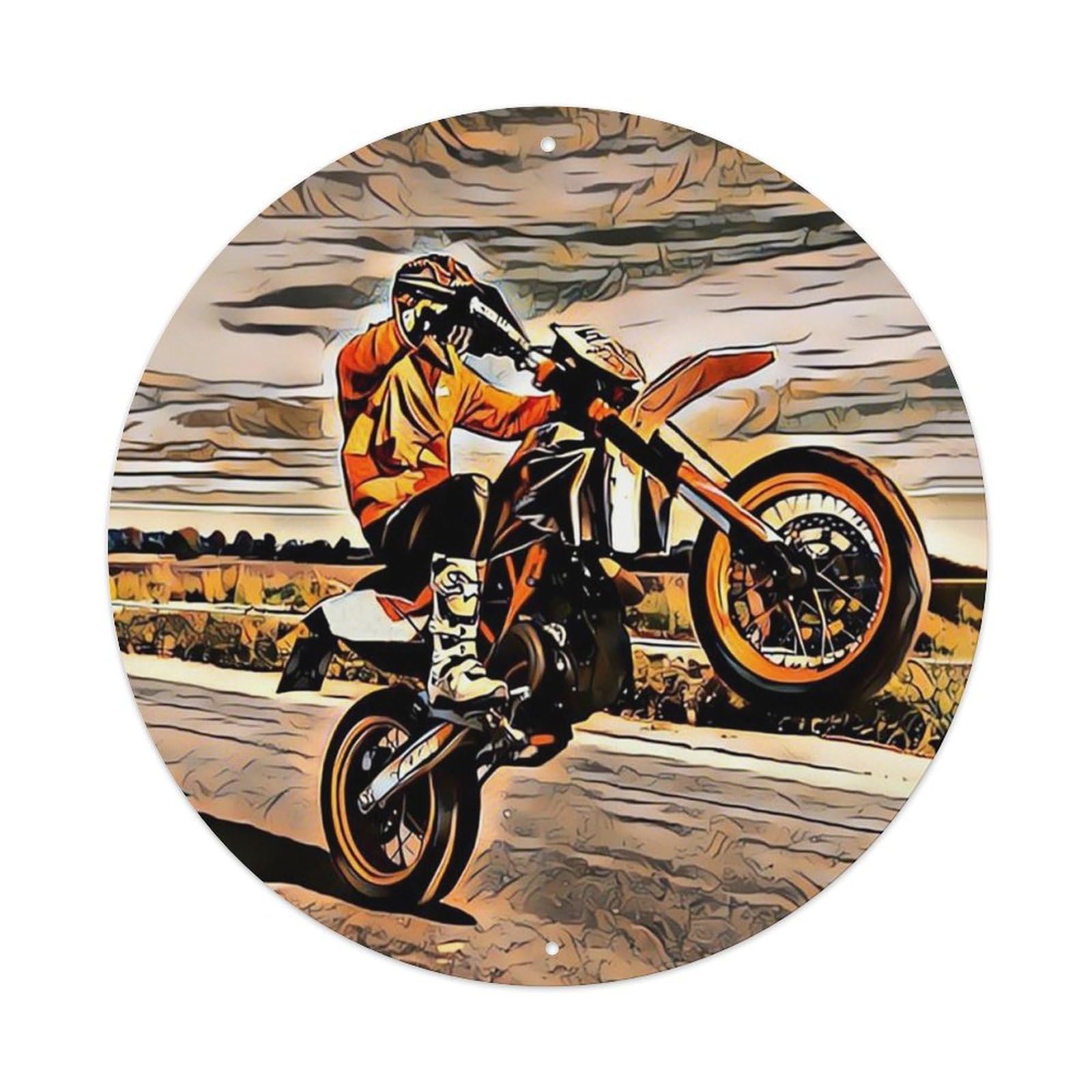 Vintage Cross Country Motorcycle Dirt Bike Racing Metal Tin Sign