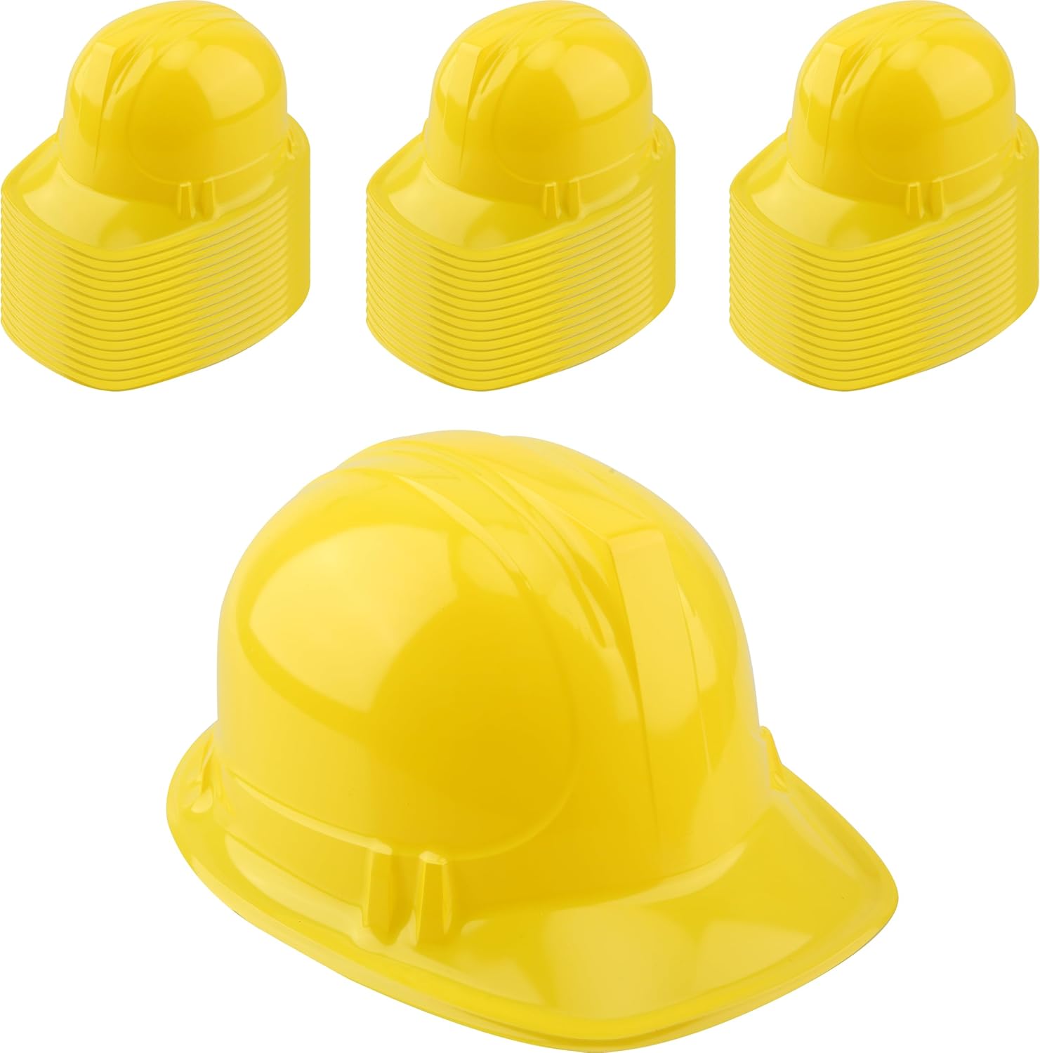 56 Pieces Kids Toy Construction Hats Bulk Plastic Construction Hats Worker Hard Hat for Boys Girls Party Supplies