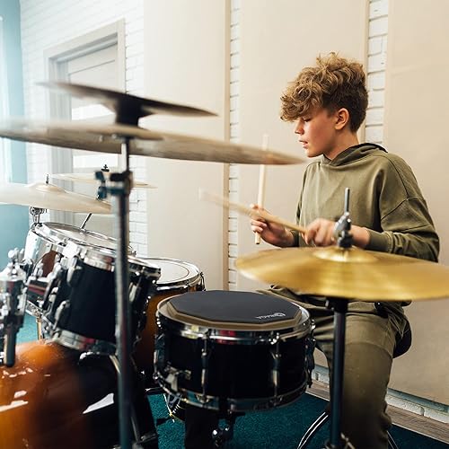 Miniatura 7 de Almohadilla de práctica silenciosa de tambor  Almohadilla de doble cara de 12 pulgadas que proporciona un gran rebote, almohadilla de tambor