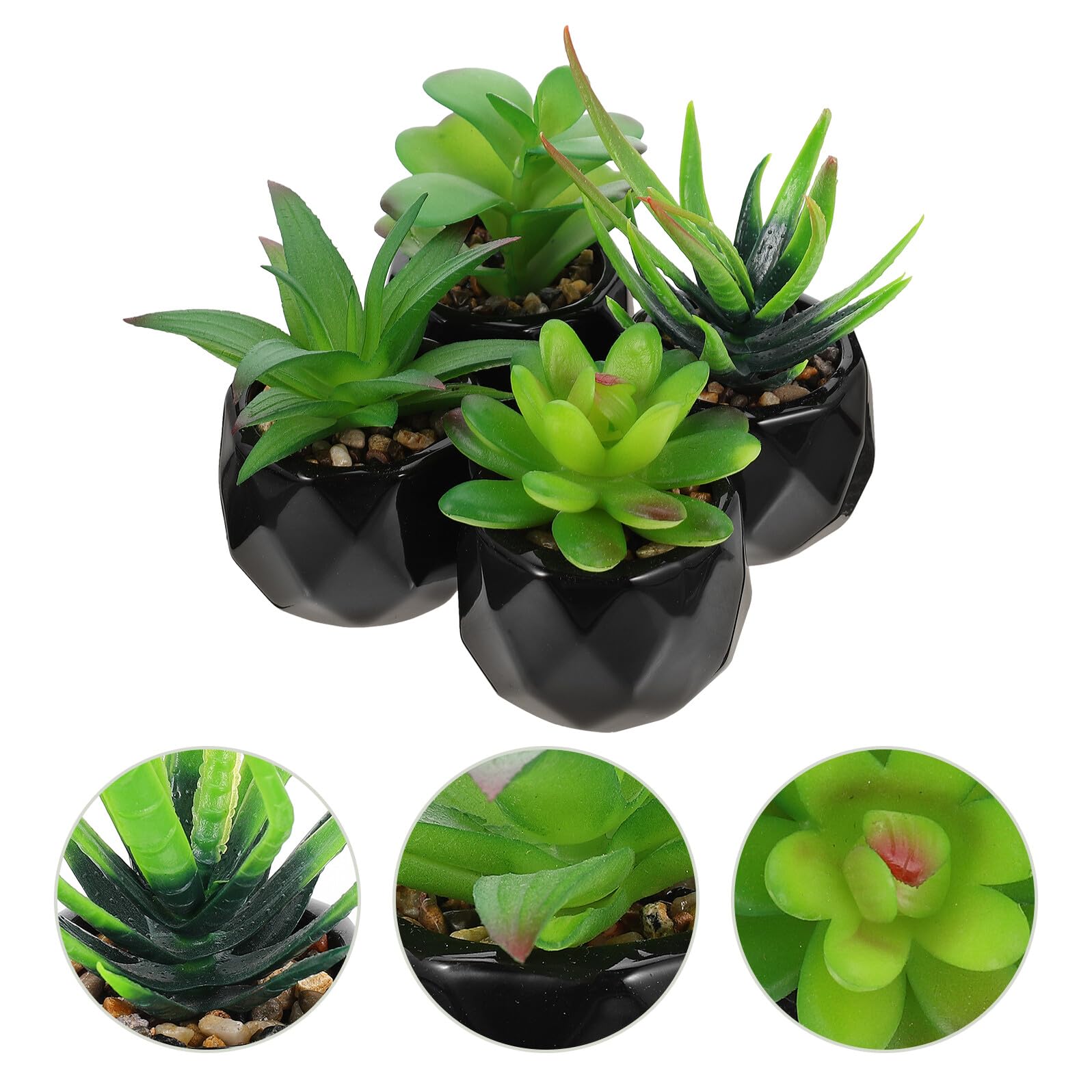 Garneck Plantes Succulentes Artificielles en Plastique 4 Pièces Bonsaï