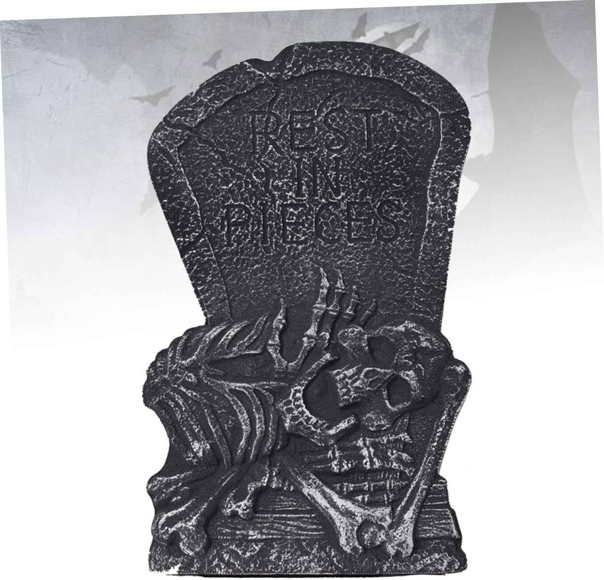 Yardwe Halloween Skull Tombstone Prop Graveyard Decoration for Haunted House Spooky Outdoor Scene Layout for Horror Atmosphere and Trick Treat Decor