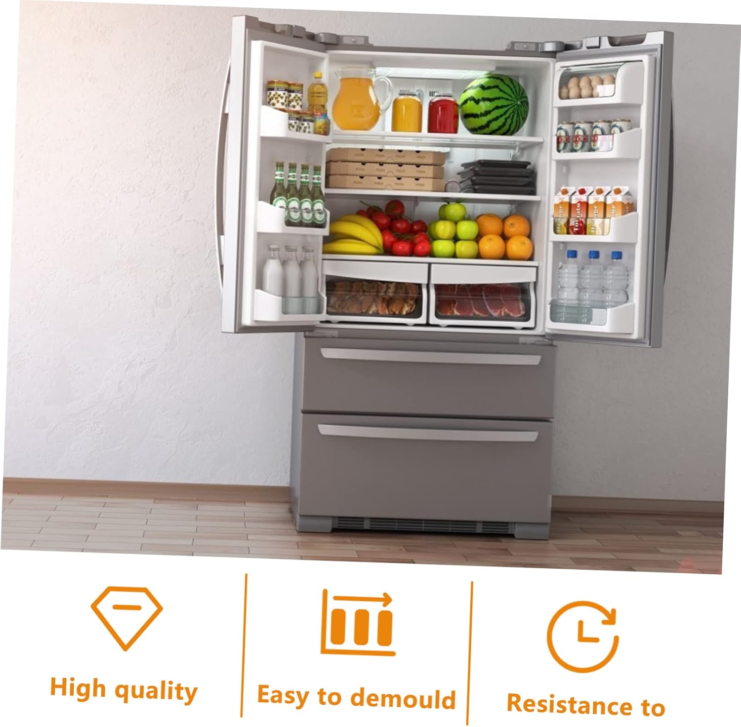 2pcs Fridge Organizer Bins Food Preservation Box for Beer Beverage Containers Refrigerator Box
