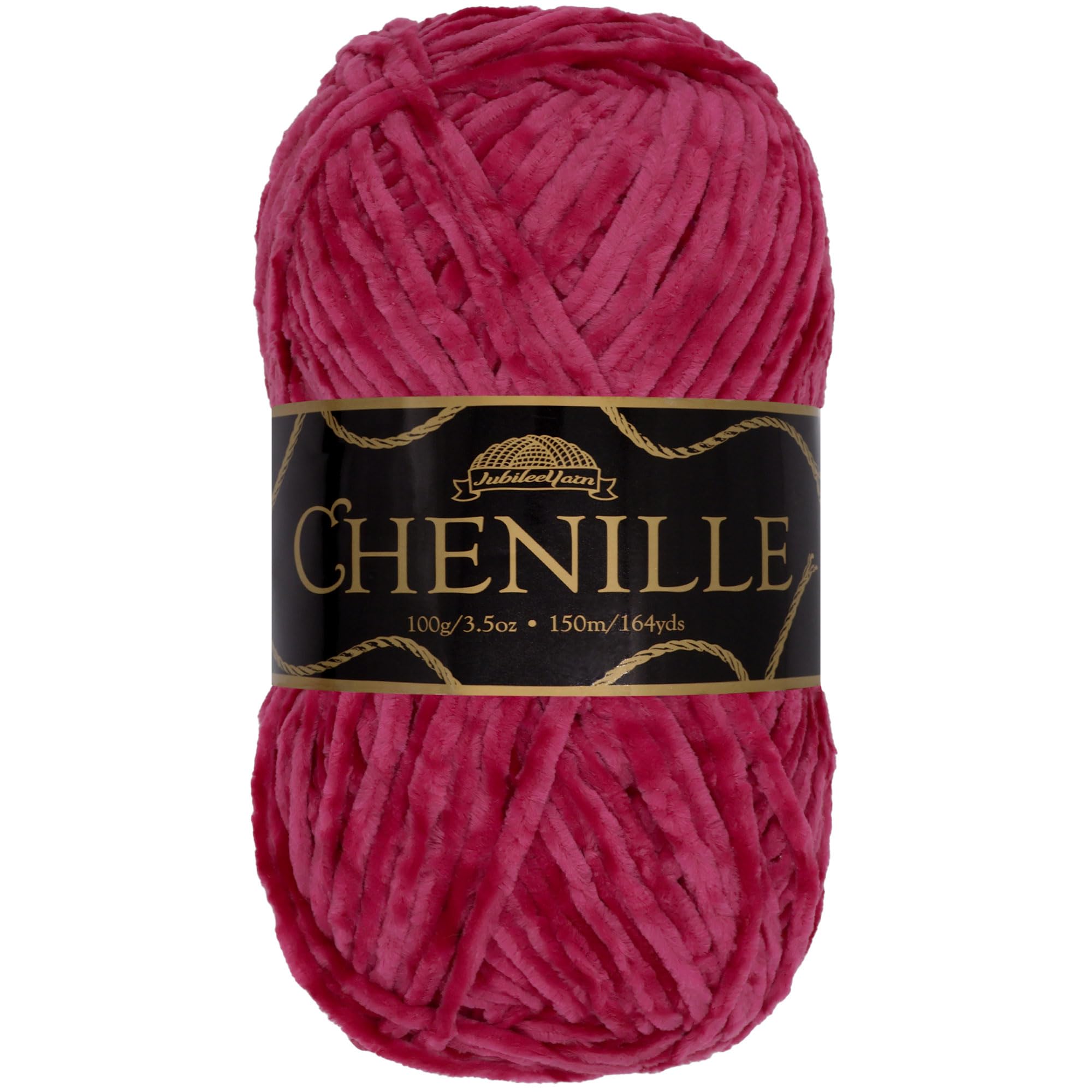 JubileeYarn Chenille Yarn - Worsted Weight - 100g/Skein - Agate - Burgundy Berry Purple Velvet - Crochet and Knitting Yarn - 1 Skein