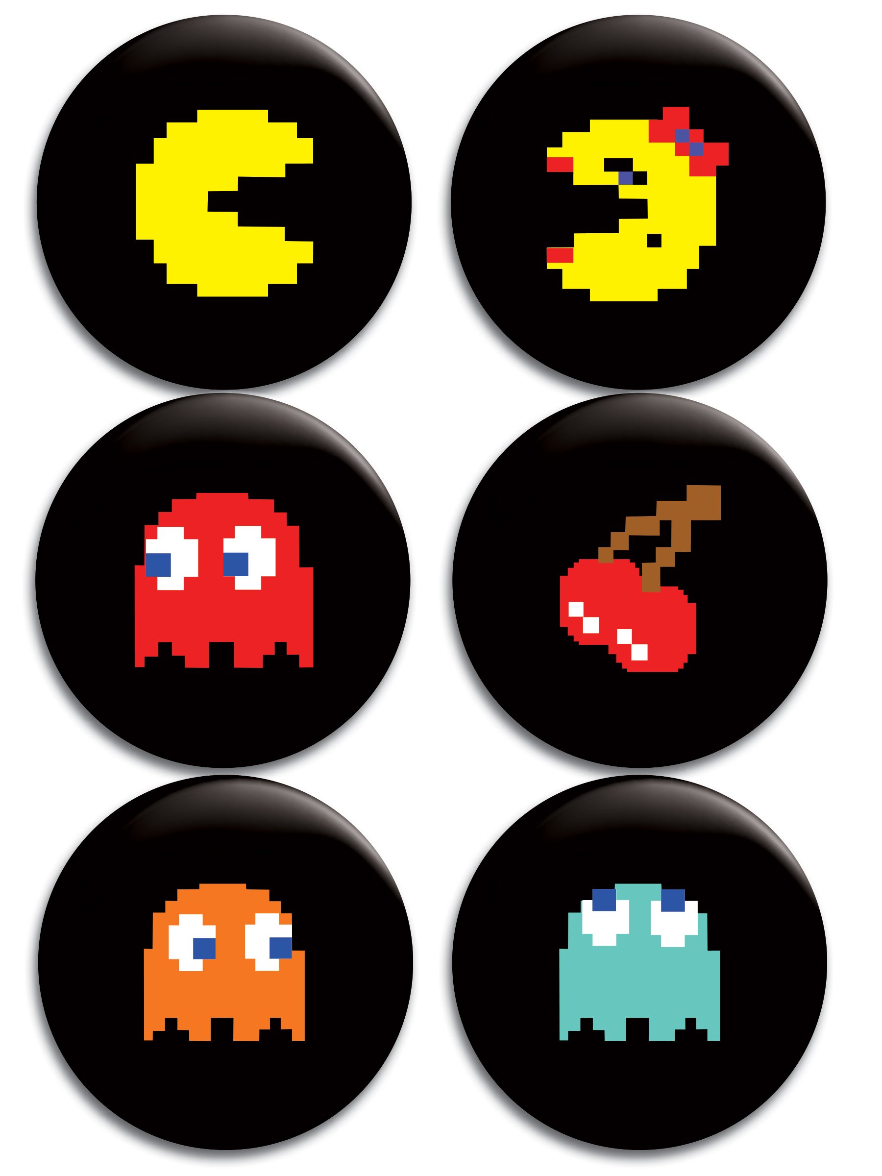 Pac-Man Buttons/Badges/Pins Set