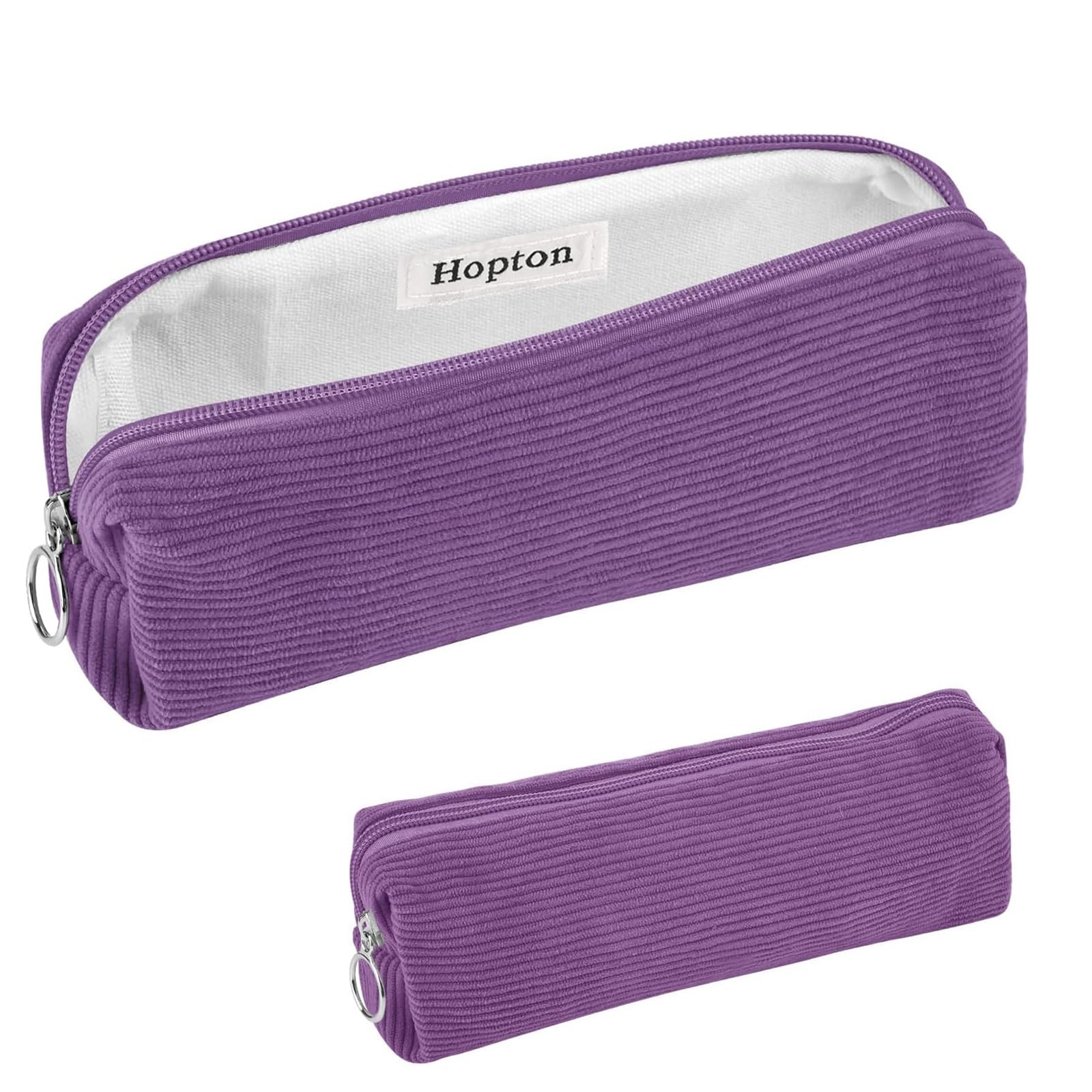 Hopton Cute Pencil Case, Corduroy Aesthetic Pencil Case for Girls Boys, Pen Pouch, Pencilcase,Simple Stationery Pen Case, Makeup Bag, Portable Pencil Pouch for Women Teenage College Exams -Purple