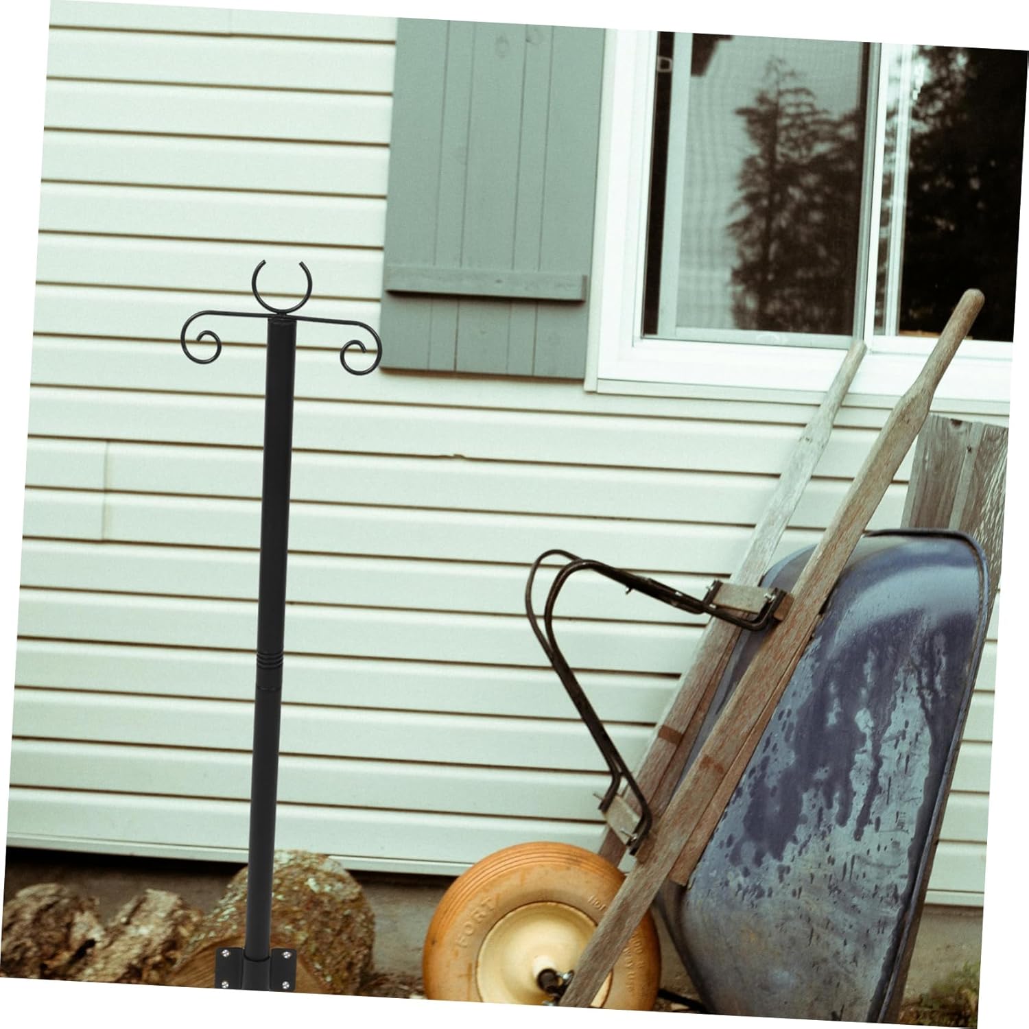 POPETPOP 2sets Outdoor Pole for String Lights Bird Feeders Support Rods for Patios Yards Fences Heavy Duty Design for Versatile Hanging