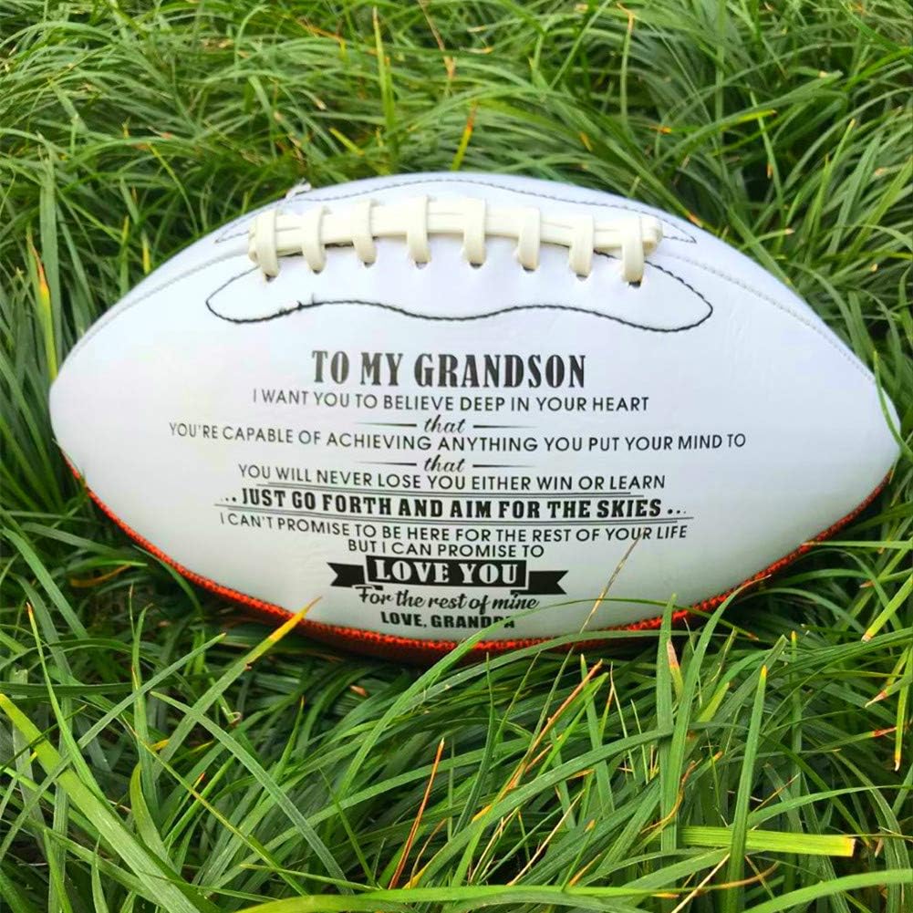 wompolle to My Grandson Love You from Engraved American Football Gift for Your Grandson Anniversary Birthday Christams Graduation Gift to Fan Quote Grandpa (Grandpa to Grandson) : Sports & Outdoors