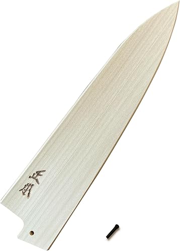 MASAMOTO Funda de cuchillo de chef de 8.2 pulgadas (8.268 in) Gyuto Saya japonés con alfiler, cubierta protectora de cuchillo de cocina de madera,