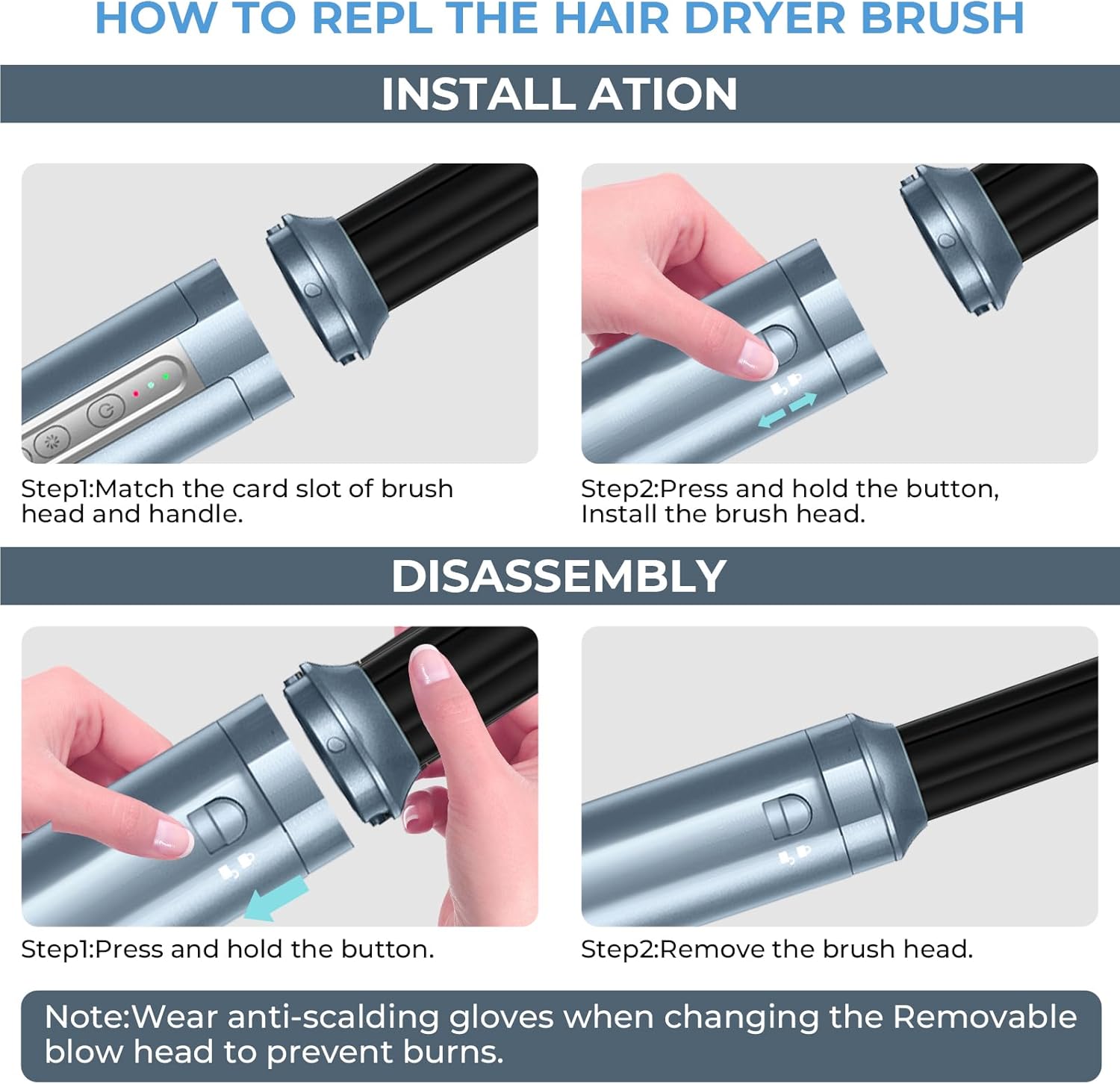 Hair Dryer Brush, Blow Dryer Brush with attachments 110000 RPM Curly Twist 6 in 1 Multistyler, Professional Ionic Hair Styling Tool, Left&Right Auto Air Curler, Volumizer with its Compact Size Whether