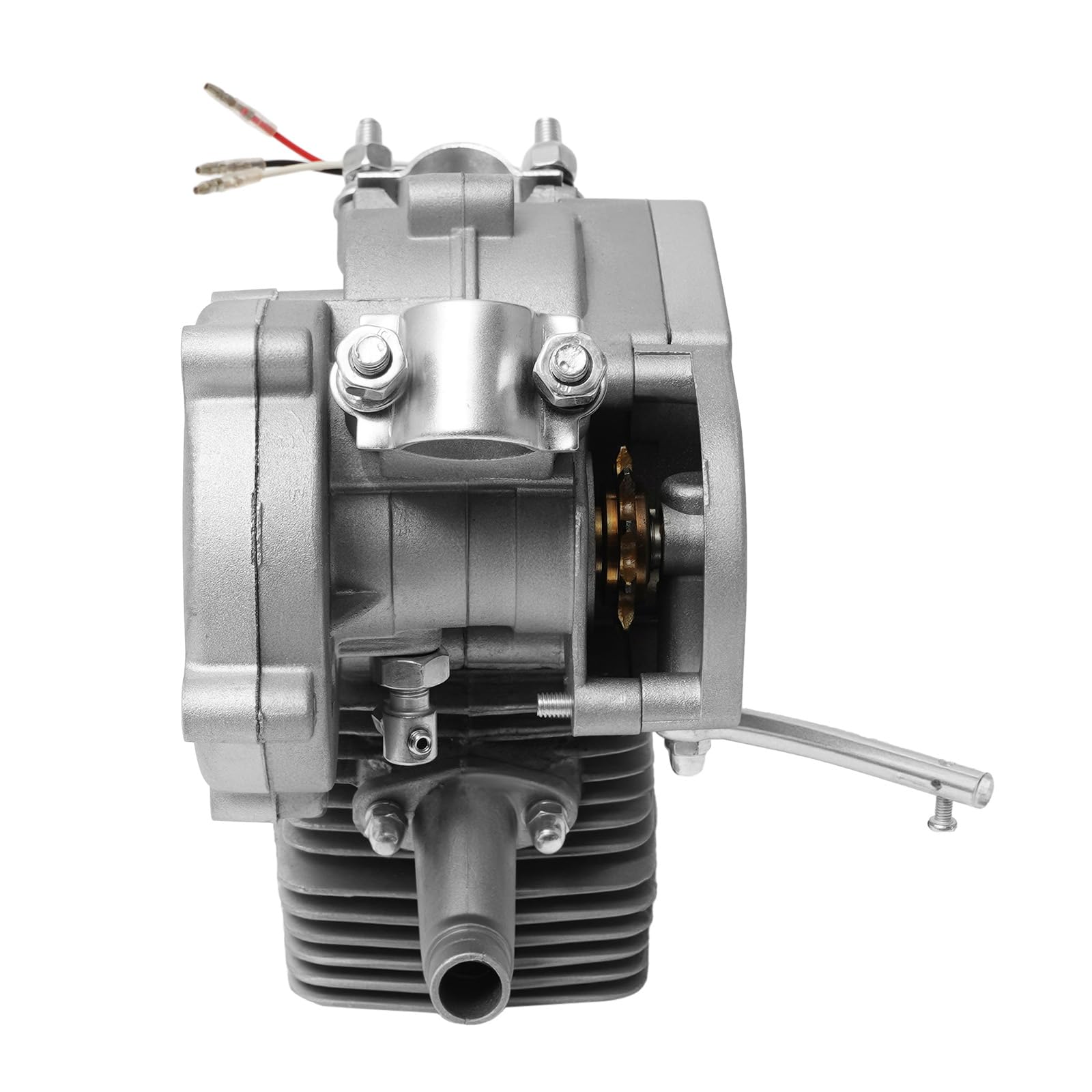 100cc Fahrradmotor 2 Takt Benzinmotor CDI Zündung Fahrrad Motor Kit 2L Kraftstofftank 36 Zähnen Einzylinder Motor bis 45 km/h geeignet für Fahrräder Dirtbike Pocketbike