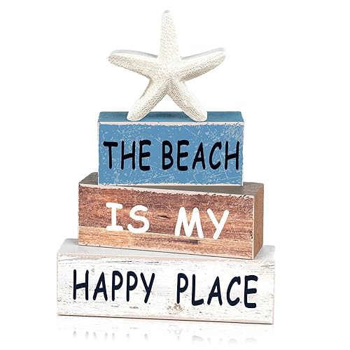 CroBlissful 4 Pcs Summer Table Decoration Beach Tiered Tray Decor