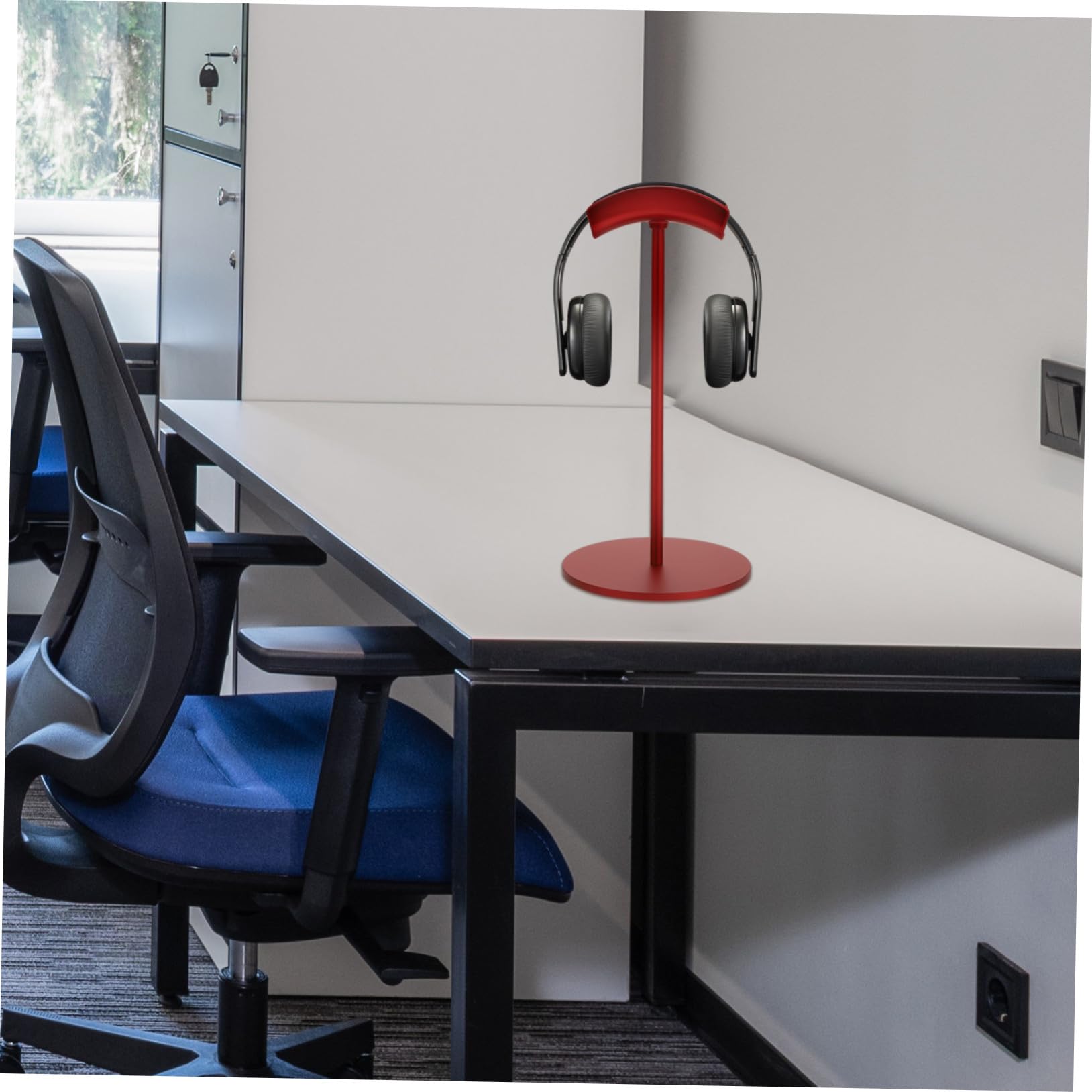 Gatuida Supporto per Cuffie da Scrivania Design Liscio e Curvo Rosso in Lega di Alluminio Organizer per Headset Gaming e Accessori Computer Desktop