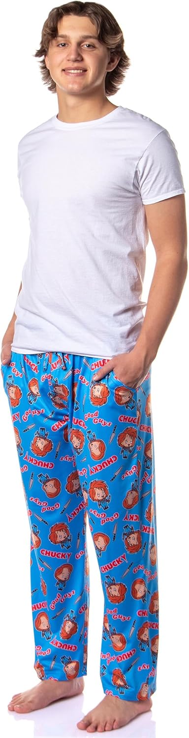 Chucky Men's Horror Movie Childs Play Doll Good Guys Tossed Icon Sleep Lounge Pajama Pants - Image 2