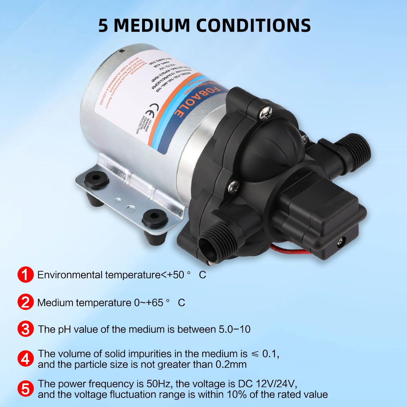 GEARMONSTER Wasserpumpe DC 12V 3,1 bar 45 PSI Selbstansaugende Druckpumpe Membranpumpe mit Druckschalter 3,0 GPM Wasserpumpe für Wohnmobil, Wohnwagen, Yacht, Garten, Camper