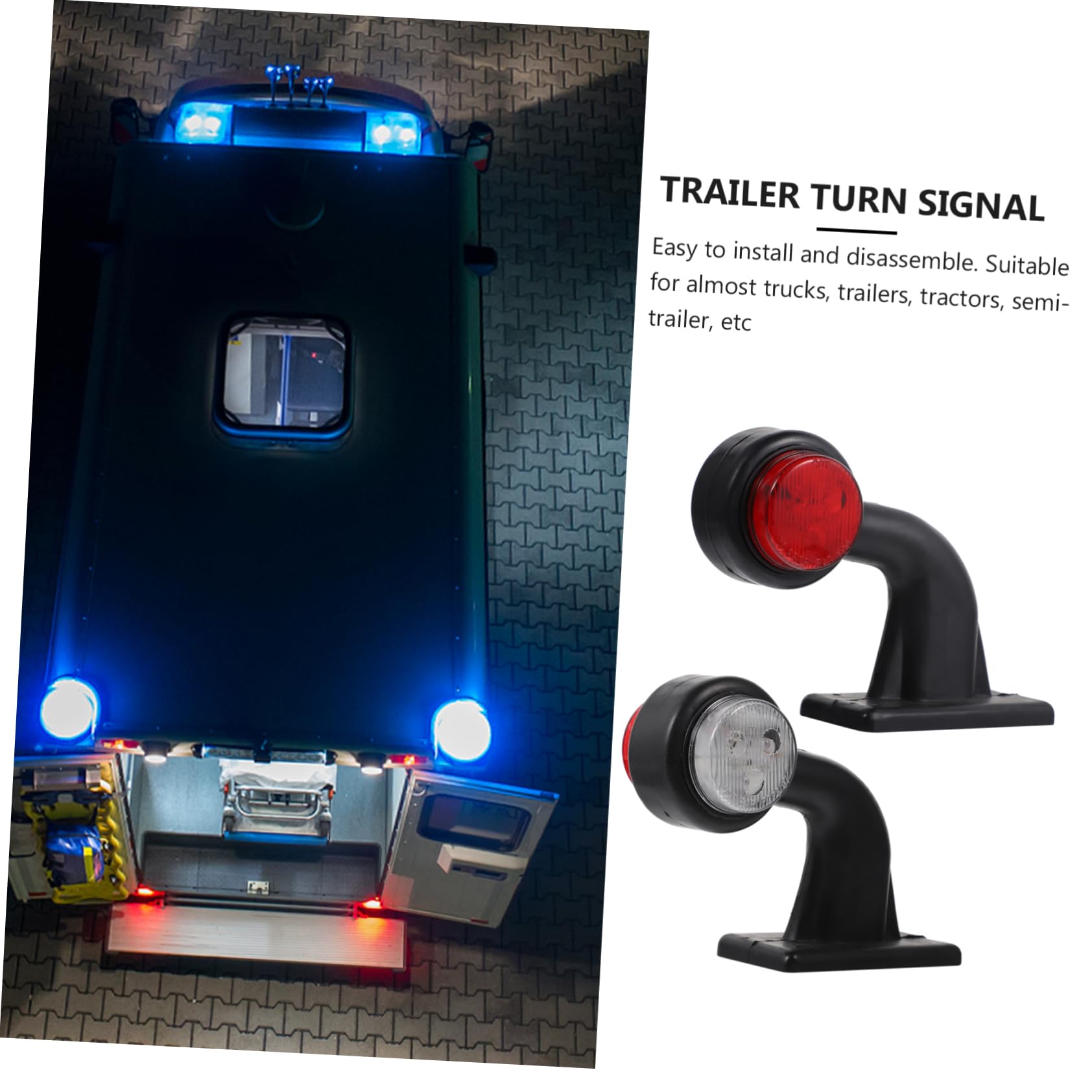 Hemobllo Luci Laterali a LED 12 Smd per Camion e Semirimorchio, Lampade di Posizione Rosso e Bianco in Abs, Facili da Installare per Sicurezza Stradale