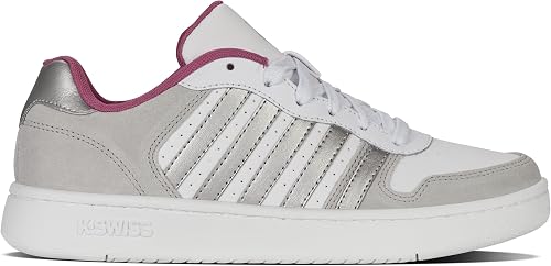 K-Swiss Women's Court Palisades Sneaker, Gray Violet/Silver/White, 9 M