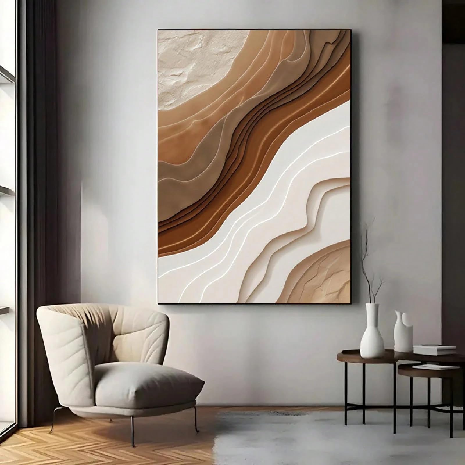 Jianghu Art Láminas decorativas enmarcadas con textura abstracta para colgar en la pared, ideales para el hogar. Pintura sobre lienzo (80x100cm (31x39 pulgadas)