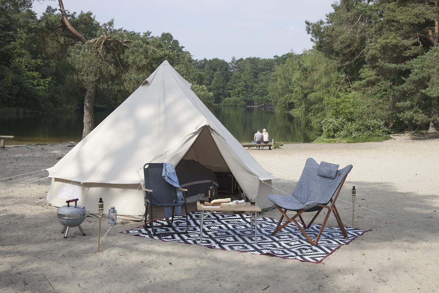 Bo-Camp - Urban Outdoor - Fauteuil Relax - Bloomsbury - L - Polyester Oxford - Gris