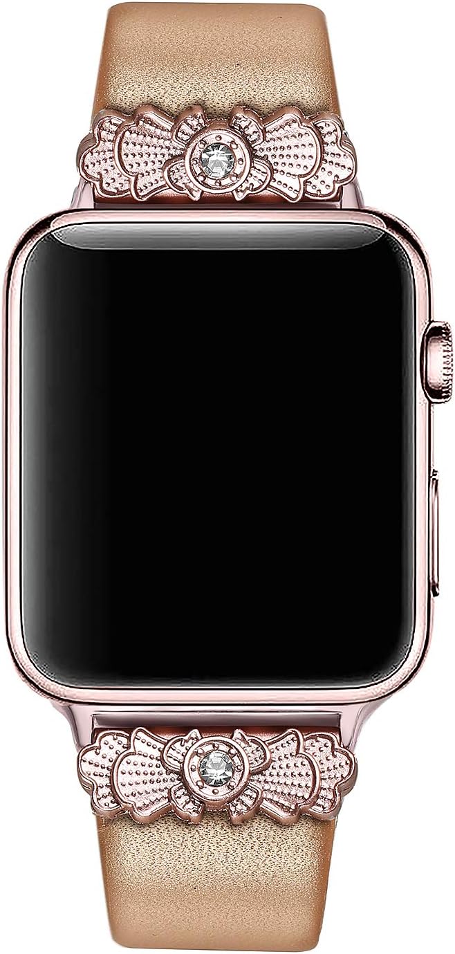 Secbolt Leather Bands Compatible Apple Watch Band 38mm 40mm iWatch Series 5, Series 4, Series 3, Series 2, Series 1, Slim Replacement Wristband Strap Stainless Steel Buckle