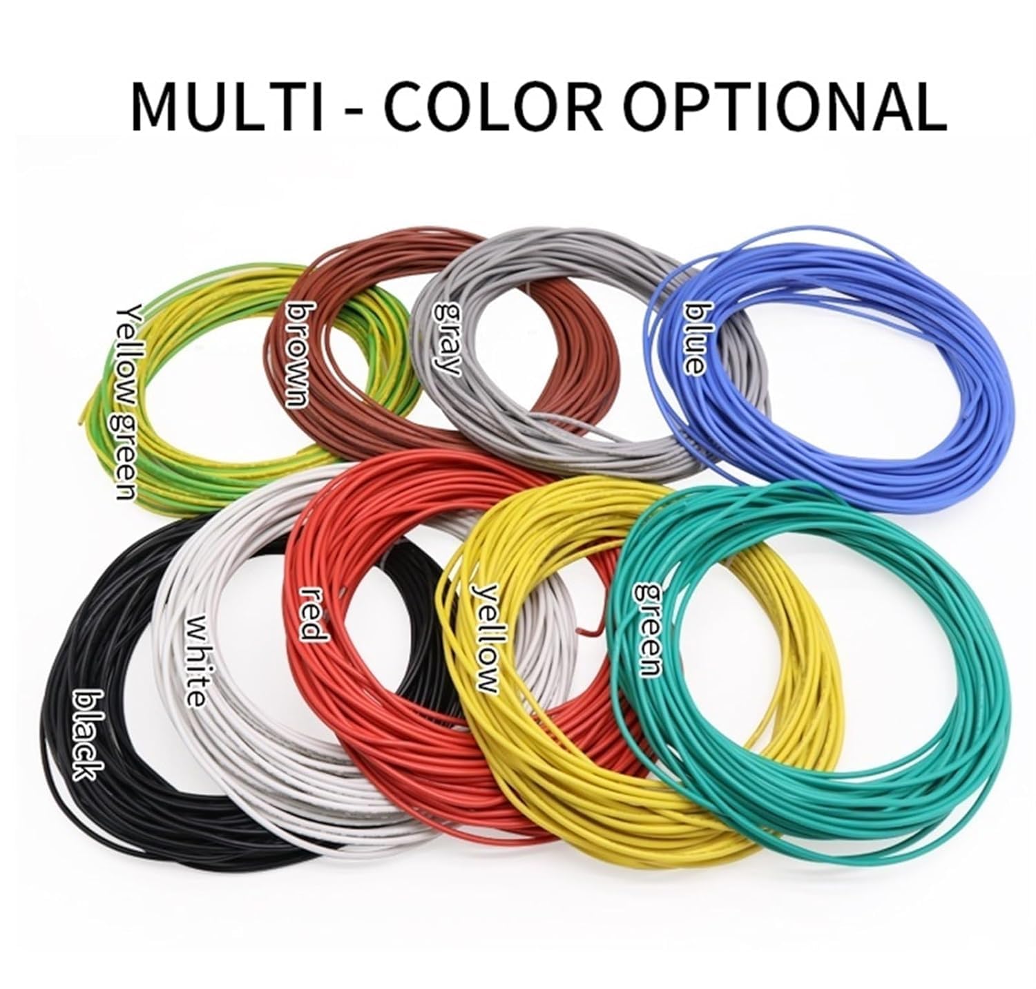 Cable Cable de Silicona Flexible UL3135 2 Metros, Resistente a Altas temperaturas, Cable electrónico Cobre Blando, Conector 30 AWG a 12(Yollow,12AWG)