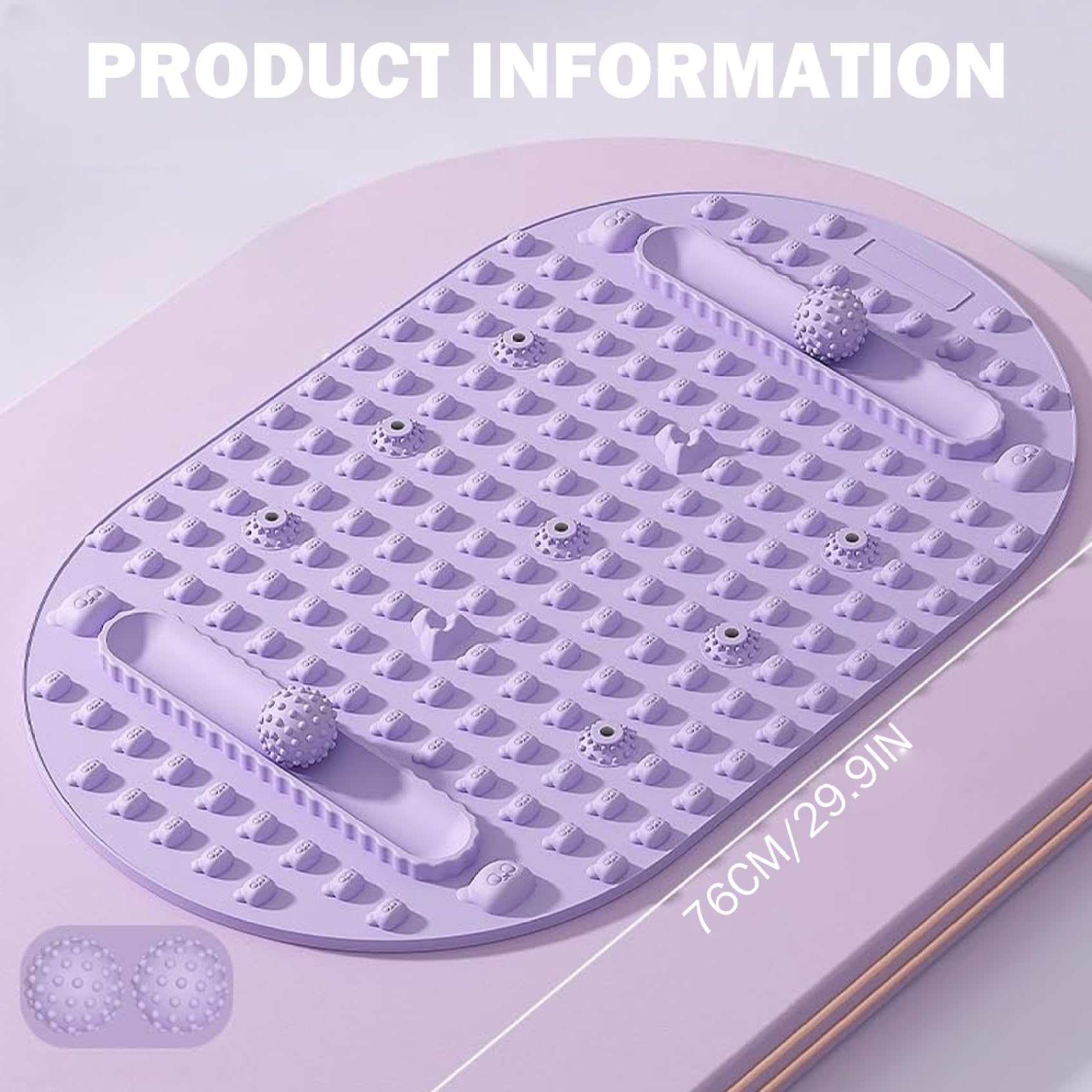 Tapis de massage des pieds, tapis d'acupression avec nœuds de réflexologie – Coussin en silicone antidérapant extra épais pour le yoga, l'intérieur