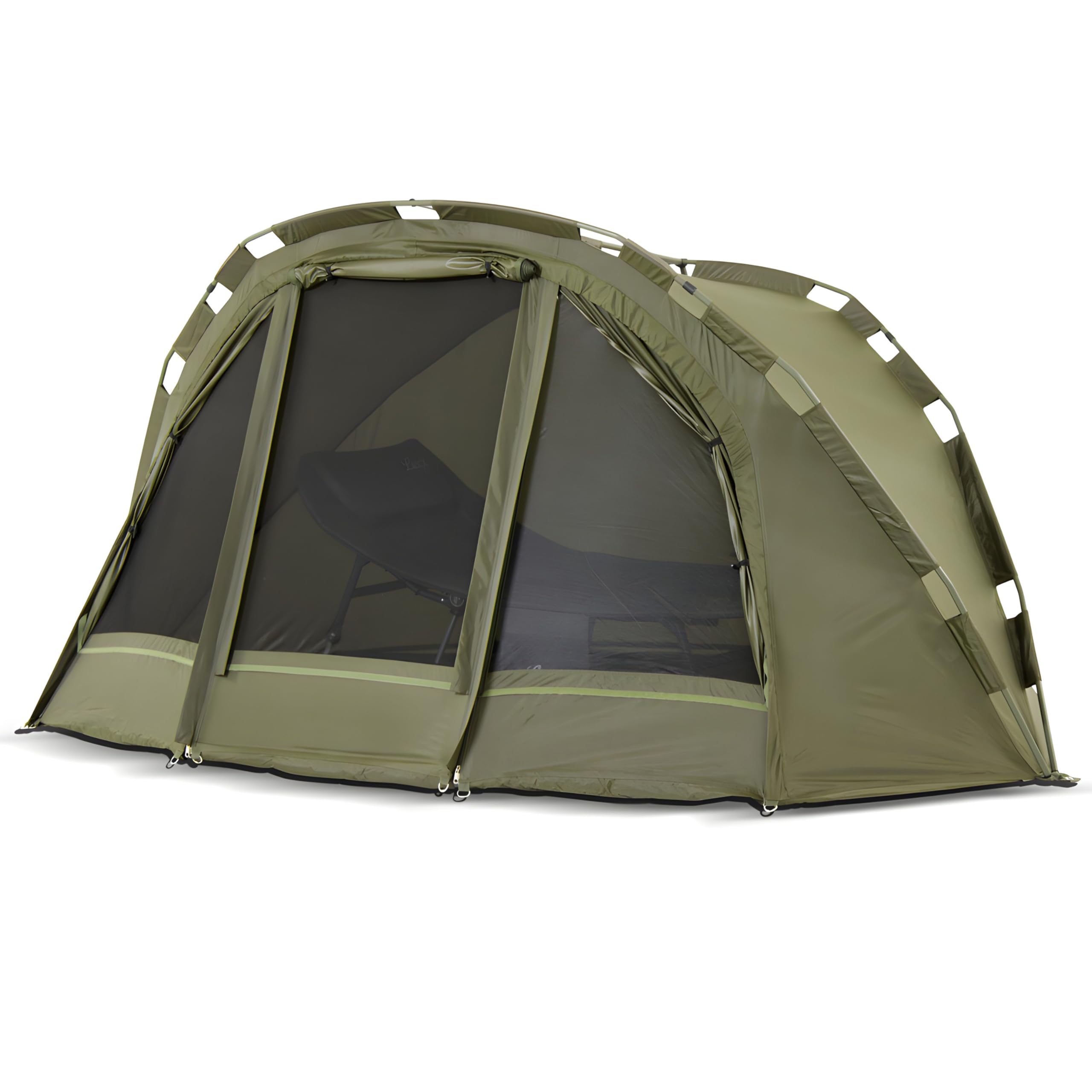 Carpa de pesca Lucx® Puma para 1 hombre, carpa con cúpula para 1 persona, tienda de pesca con columna de agua, tienda de campaña de 10.000 mm