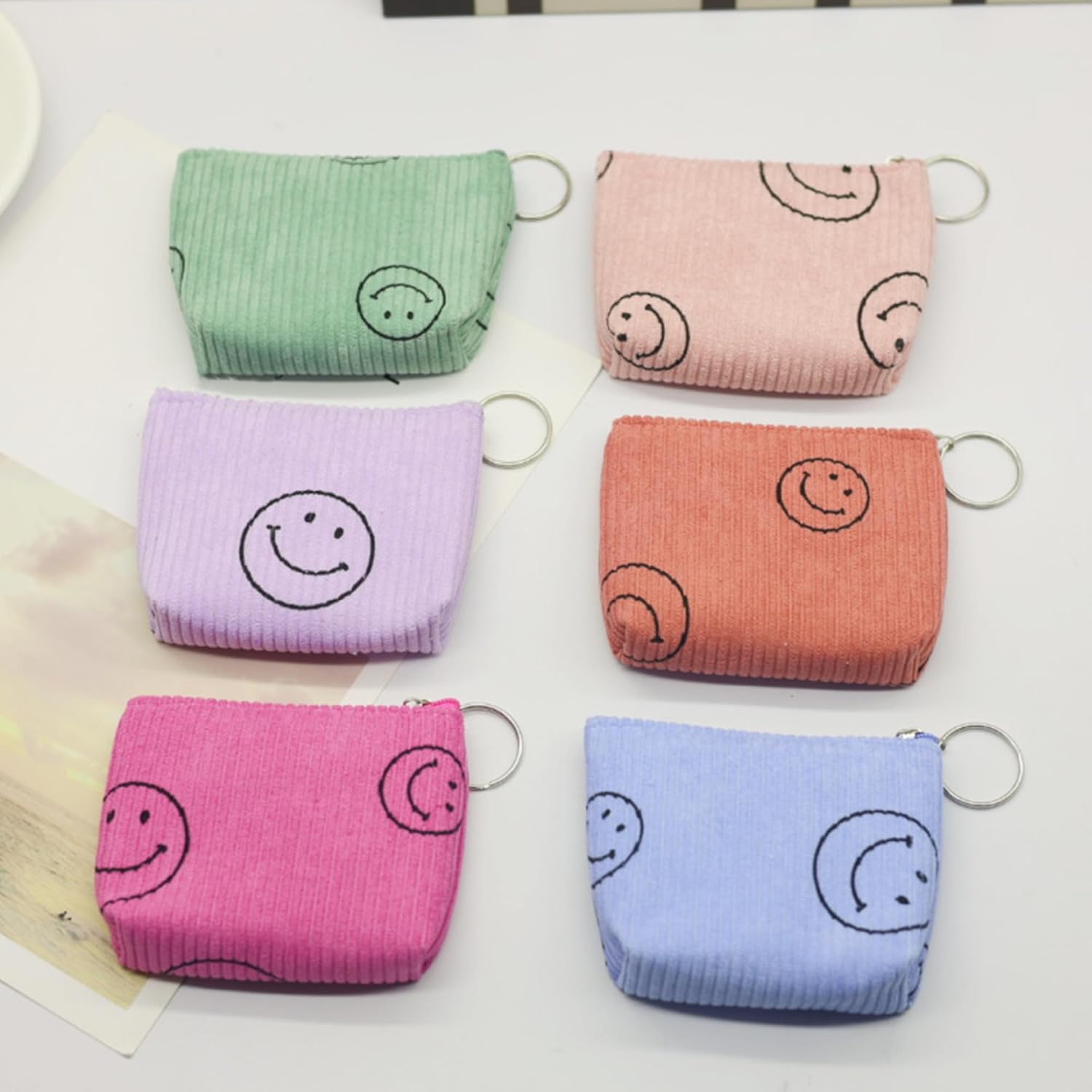 Condition photo showing New/Like New for Cute Corduroy Change Coin Purse Small Pouch Bag Wallet by Coin Purses Pouches Coin Purse Pouch Change Purse With Zipper for Women (Green)