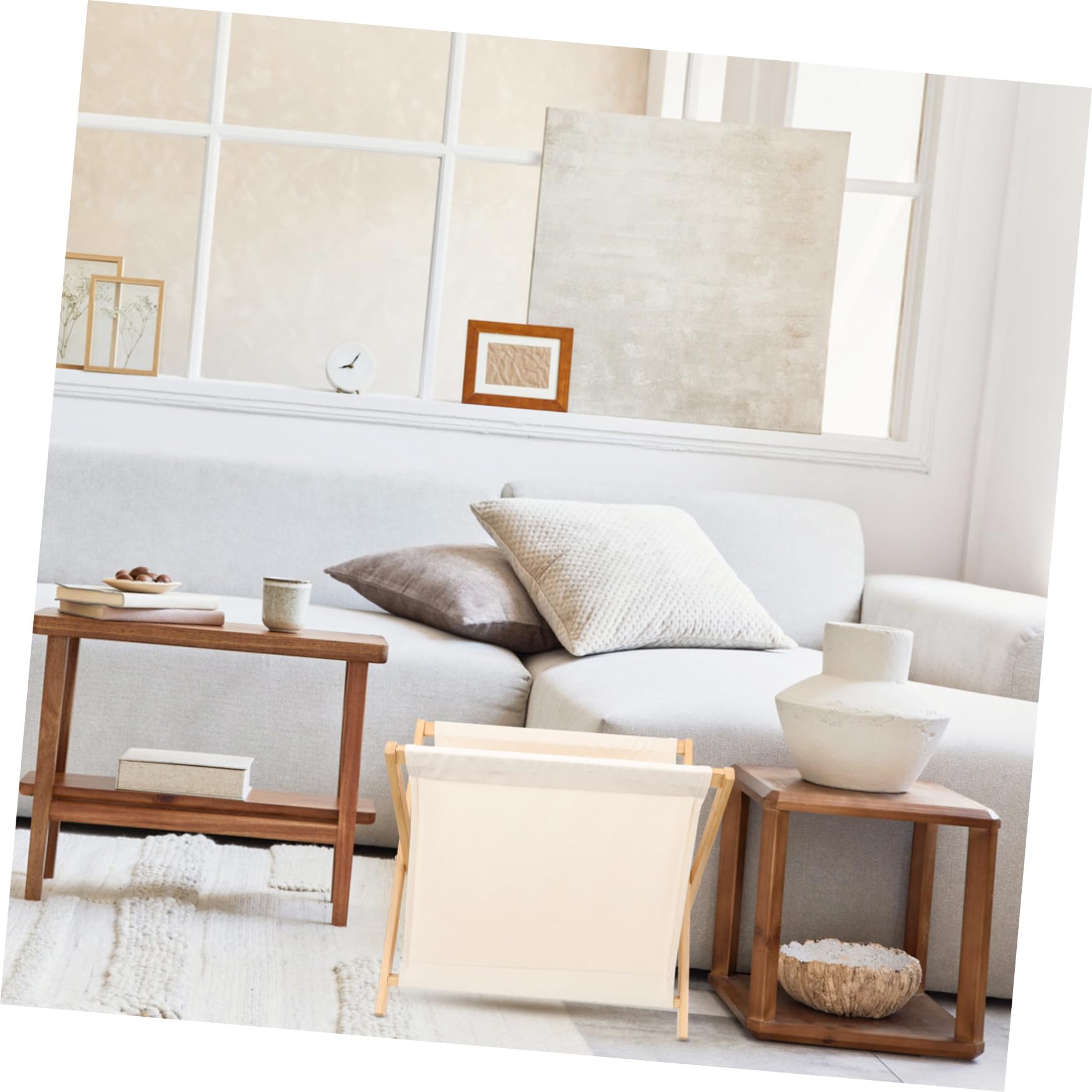 INOOMP Cesta para Ropa Sucia Infantil Plegable de Tela Beige, Fácil de Mover Soporte Vertical Adecuado para Campistas y Estudiantes