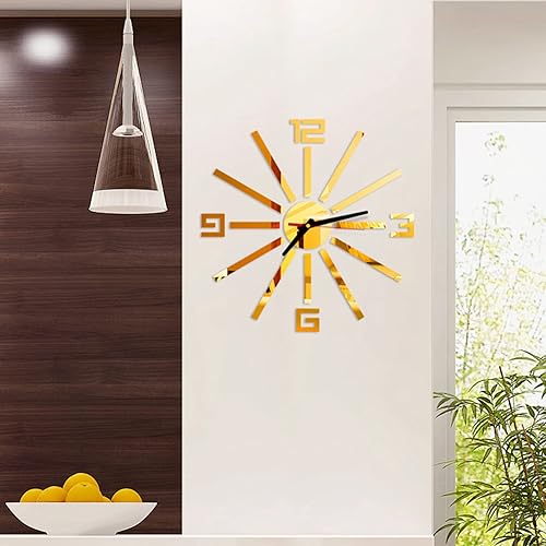 Miniatura 5 de AkoMatial Reloj de pared 3D sin marco, silencioso, sin tictac, funciona con pilas, reloj colgante de 16 pulgadas para sala de estar, dormitorio,