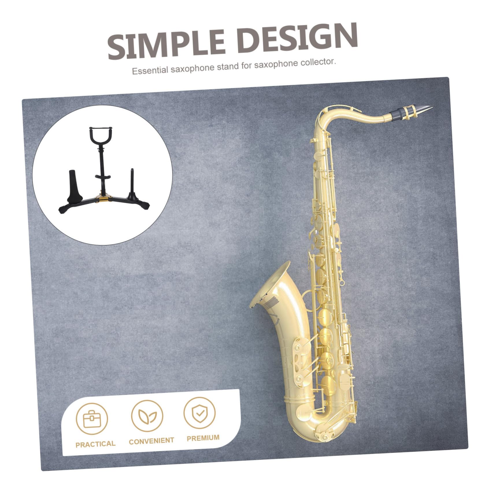 NULYLU Stand Holder Saxophone Tripod Holder Neck Strap Foldable Saxophone Rack for Tenor Sax