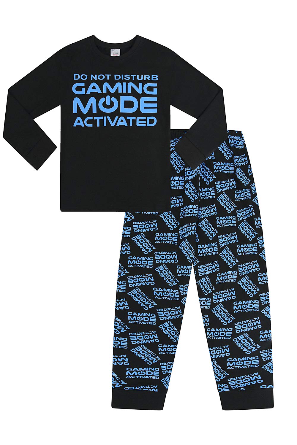 Thepyjamafactory Boys Blue Gaming Mode Activated Long Pyjama Set (13-14 Years)
