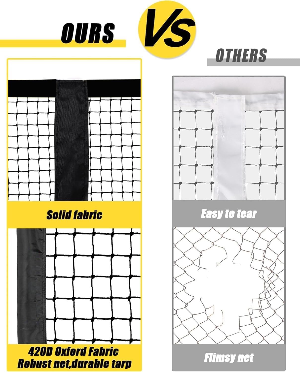 Rete da tennis portatile pieghevole con sistema a rete staccabile con borsa per il trasporto per allenamento all'aperto sul cortile del vialetto