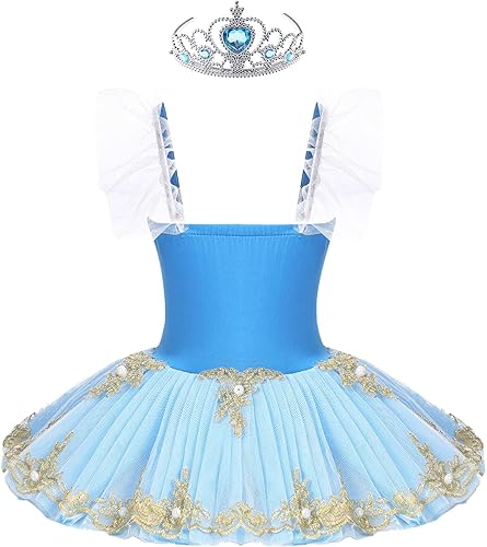 Miniatura 2 de JEATHA Vestido de ballet con falda y leotardo para niñas disfraz de bailarina de cisne y lago para competición