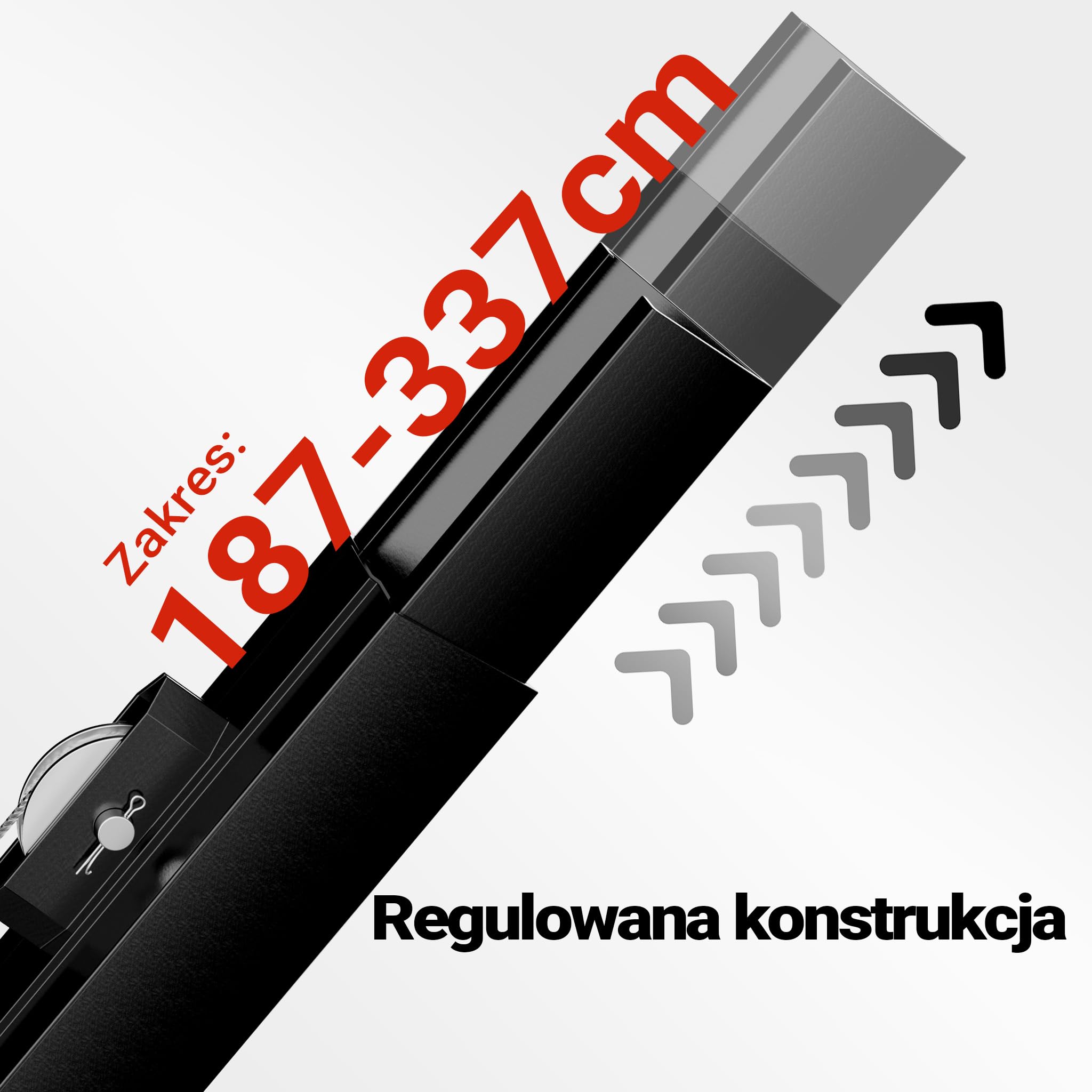 Przedłużenie Wiltec 140 cm do podnośnika do płyt XXL do maks. 68 kg, pomoc montażowa do płyt gipsowo-kartonowych, podnośnik do płyt gipsowo-kartonowych z 3 kółkami, czarny