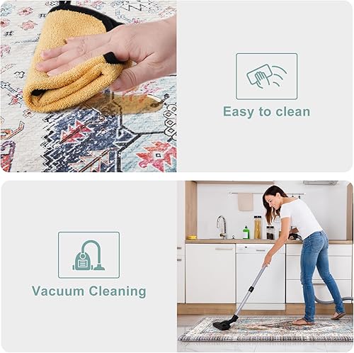 Vista 125 de KIMODE - Juego de 2 tapetes de cocina bohemios, antifatiga, antideslizantes, impermeables, ergonómicos, acolchados, cómodos, para lavandería, Caqui