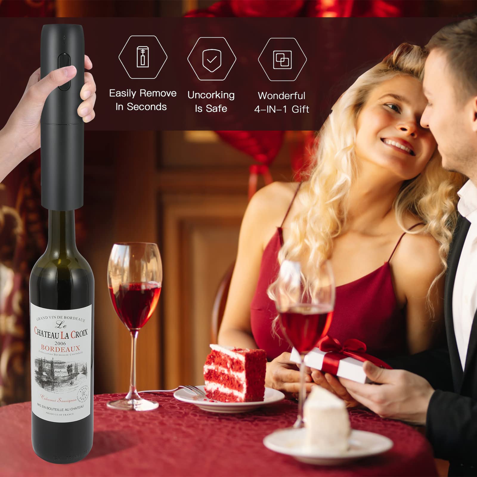 VIDYSUFYR Electric Wine Opener - Automatic & Rechargeable -3