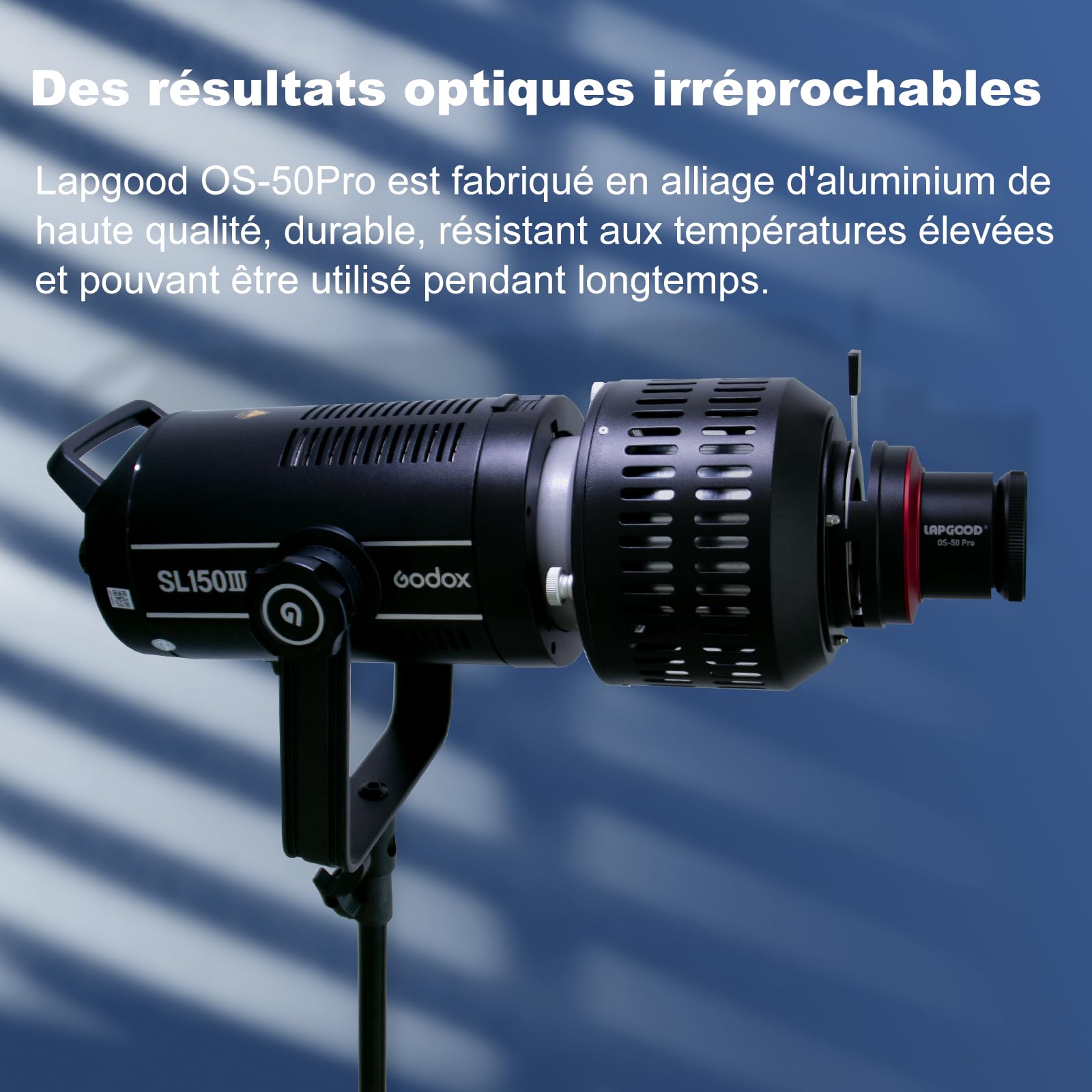 OS-50Pro Snoot Conique Kit De Montage Bowens avec Objectif de 50 mm Filtre Couleur Et Gobos Kit de Snoot Conique pour Flash de Studio LED Monolight