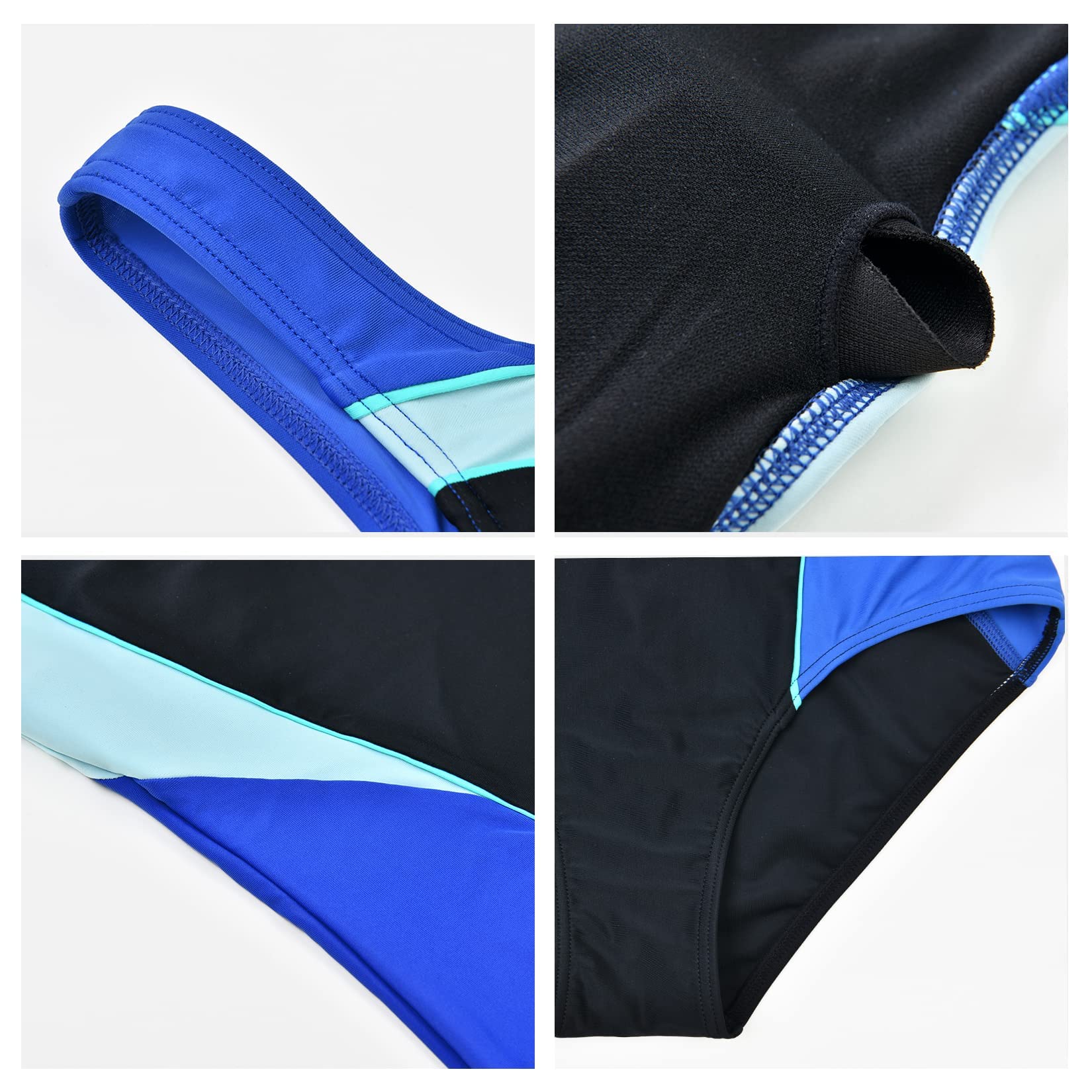 Veranobreeze Costume da Bagno da Donna Costume da Bagno di Un Pezzo Nero Atletico Costume da Bagno Modesto