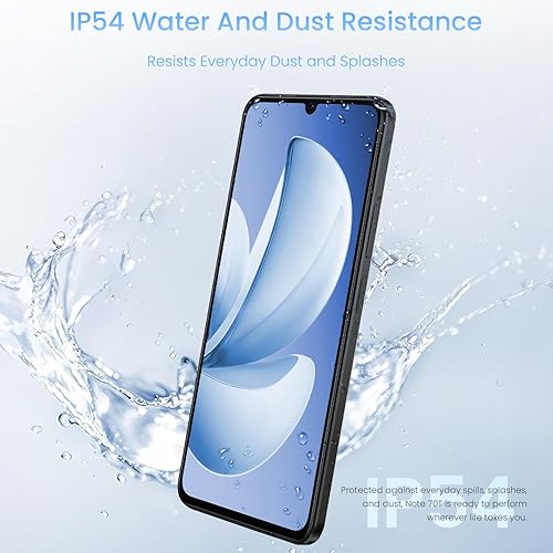 Miniatura 7 de realme Note 70T 4G Smartphone 4+128GB, pantalla de 6.75 pulgadas, negro, pantalla de 90 Hz, batería de 6000 mAh, cámara de 32 MP, potente procesador