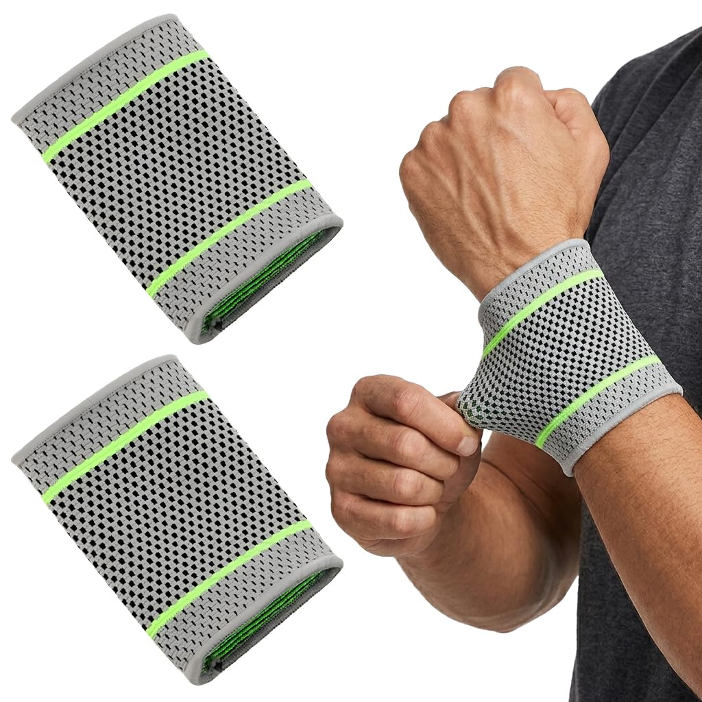 ZIBUYU® 2 Pack Breathable Elasticity Wrist Strap for Gym, Wrist Band for Gym Workout Pain Relief, Flexible Sweat Proof Wrist Support for Basketball Badminton Tennis Volleyball Sports Joint Protection-image-47