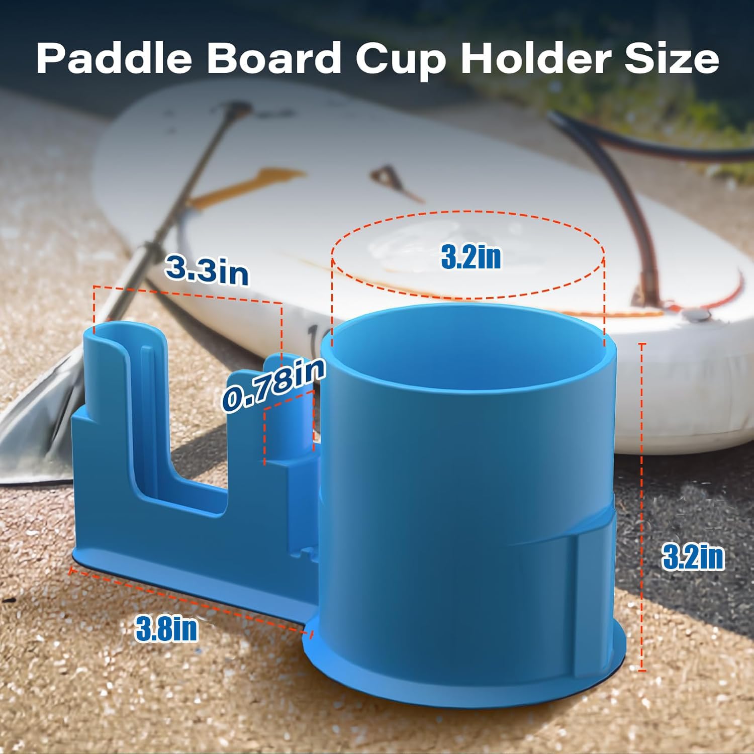 TOEECY Porta Sup per Bevande Kayak Portabicchieri Multifunzionale Anti Ribaltamento Portabevande Universale Accessori da Pesca All'Aperto (Blu)