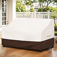 Vista 5 de Bitubi Funda impermeable para sofá de patio, funda de sofá resistente de 3 plazas para exteriores, tamaño de hasta 76 pulgadas de ancho x 32.5