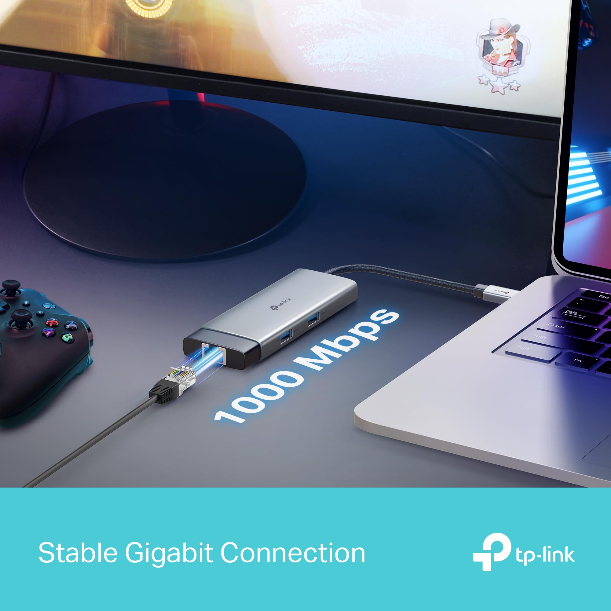 TP-Link UH6120C Hub USB C 6 in 1, 1 HDMI 4K@60Hz, 1 Gigabit Ethernet, 1 PD Rapida a 100 W, 3 Porte di USB 3.0 (1 USB-C, 2 USB-A), SuperSpeed a 5 Gbps, Adattatore per Windows, Mac OS X, iOS, Android