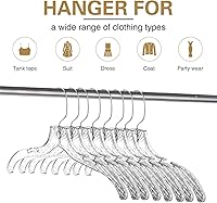 Vista 4 de Wesiti Paquete de 60 perchas de plástico transparente a granel para ropa de 17 pulgadas con corte de cristal para abrigos, camisas, trajes, tienda